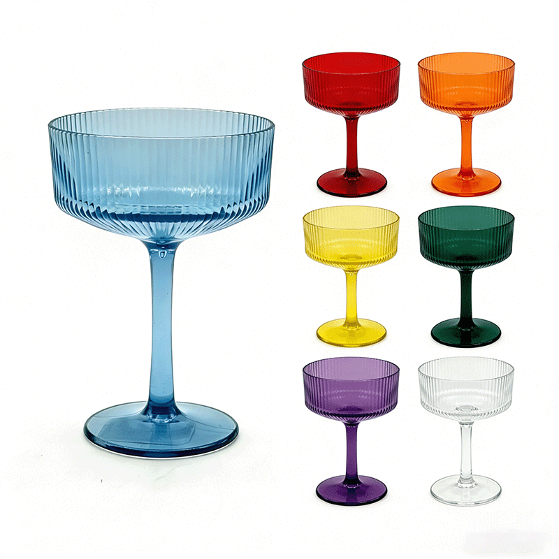 Ribbed Coupe Plastic Goblet